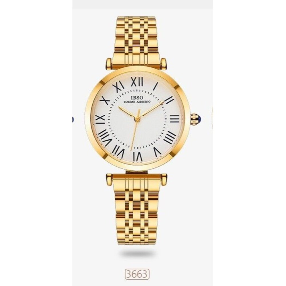 Ibsoboerni Aibisino Women Stainless Steel Band Quartz Wristwatch / 3663 Gold